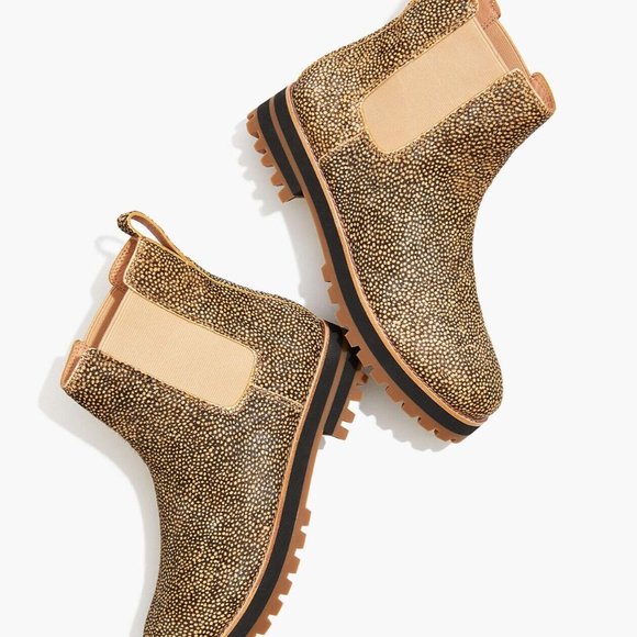 Madewell Ivy Chelsea Boot Mini Dot Calf Hair Size 7.5 NWT (Fits size 6.5 - 7) - Picture 2 of 4